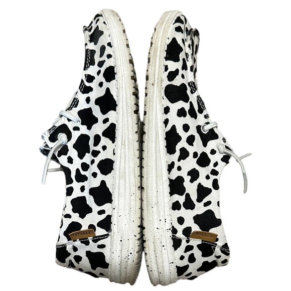 Rare Hey Dude Wendy in Cow Print Shoes - Picture 7 of 8